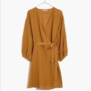 Madewell mustard Wrap Dress